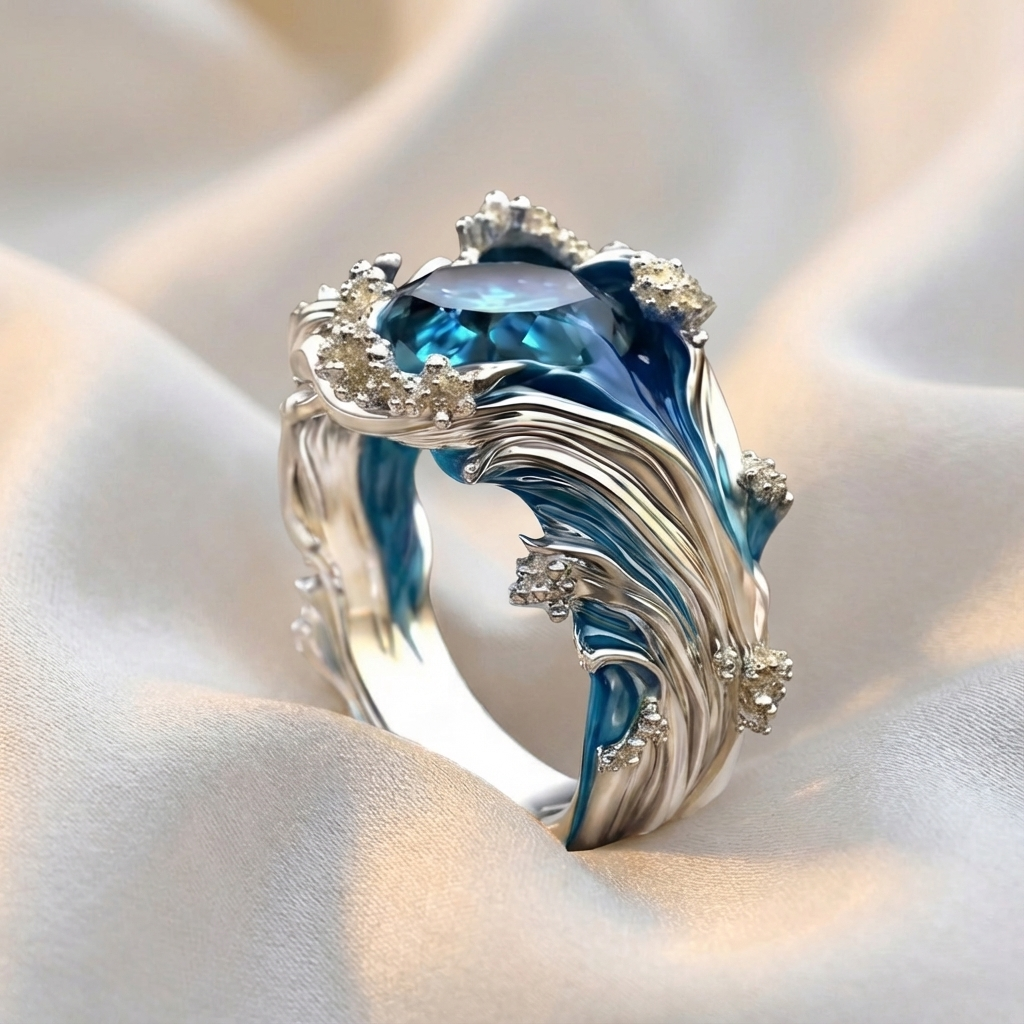Ocean's Blue Emerald Ring