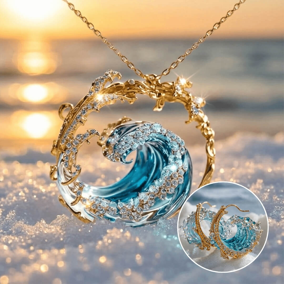 Ocean's Oath Gold Necklace with Bonus Earrings – Limited Time Offer