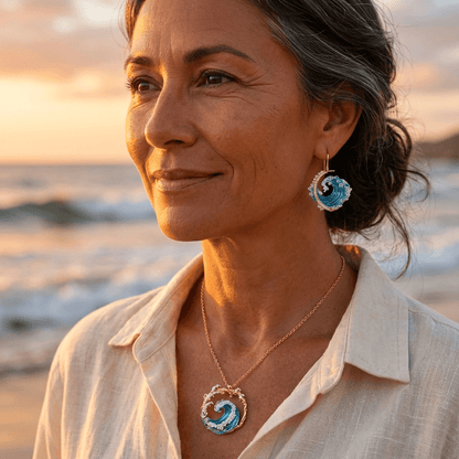 Ocean's Oath Gold Necklace with Bonus Earrings – Limited Time Offer