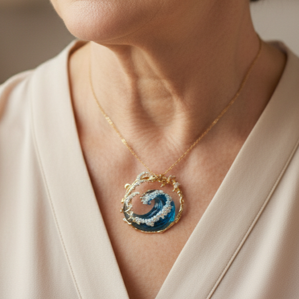 Ocean's Oath Gold Necklace with Bonus Earrings – Limited Time Offer